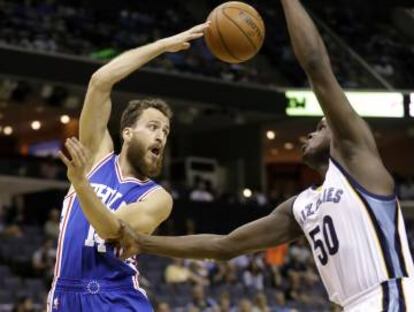 Sergio Rodríguez, con los Sixers