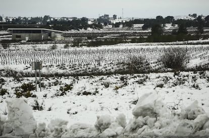 La comarca de Utiel-Requena, afectada por el temporal de nieve. 