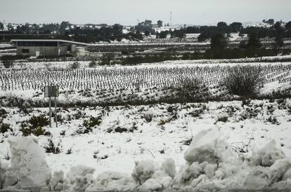 La comarca de Utiel-Requena, afectada por el temporal de nieve.