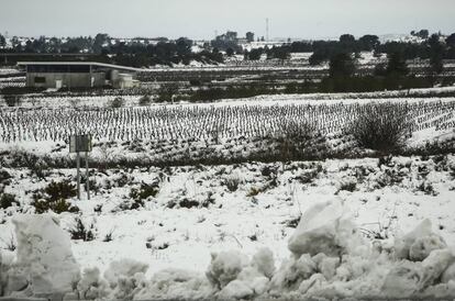 La comarca de Utiel-Requena, afectada por el temporal de nieve. 