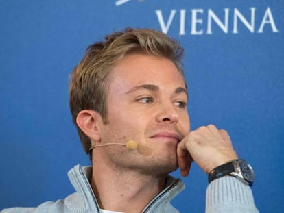 Rosberg em coletiva de imprensa.