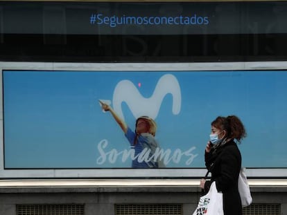 Tienda de Movistar en la Gran Vía de Madrid.