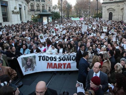 Manifestación contra la sentencia del ‘caso Marta del Castillo’, en 2012.