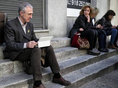 Miembros de Esquerra Republicana en la puertas del Supremo. 