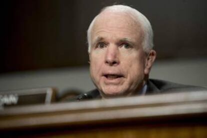 El senador John McCain, en el Senado el pasado febrero.