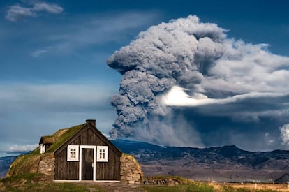 Erupción del volcán Eyjafjallajökull, en Islandia.