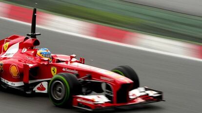 Alonso, hoy en el circuito de Montmeló. 