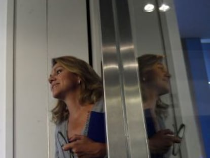 María Dolores de Cospedal, ayer en la sede del PP.