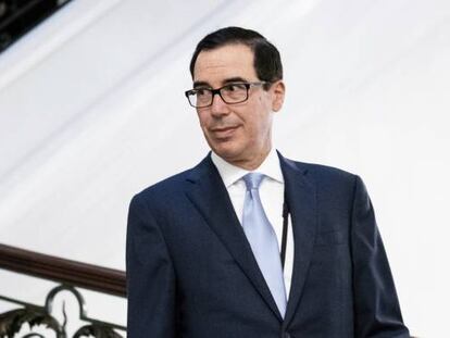 El secretario del Tesoro de Estados Unidos, Steve Mnuchin, durante su participación en la cumbre del G7 en Biarritz, Francia.