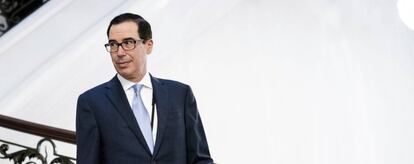 El secretario del Tesoro de Estados Unidos, Steve Mnuchin, durante su participación en la cumbre del G7 en Biarritz, Francia.