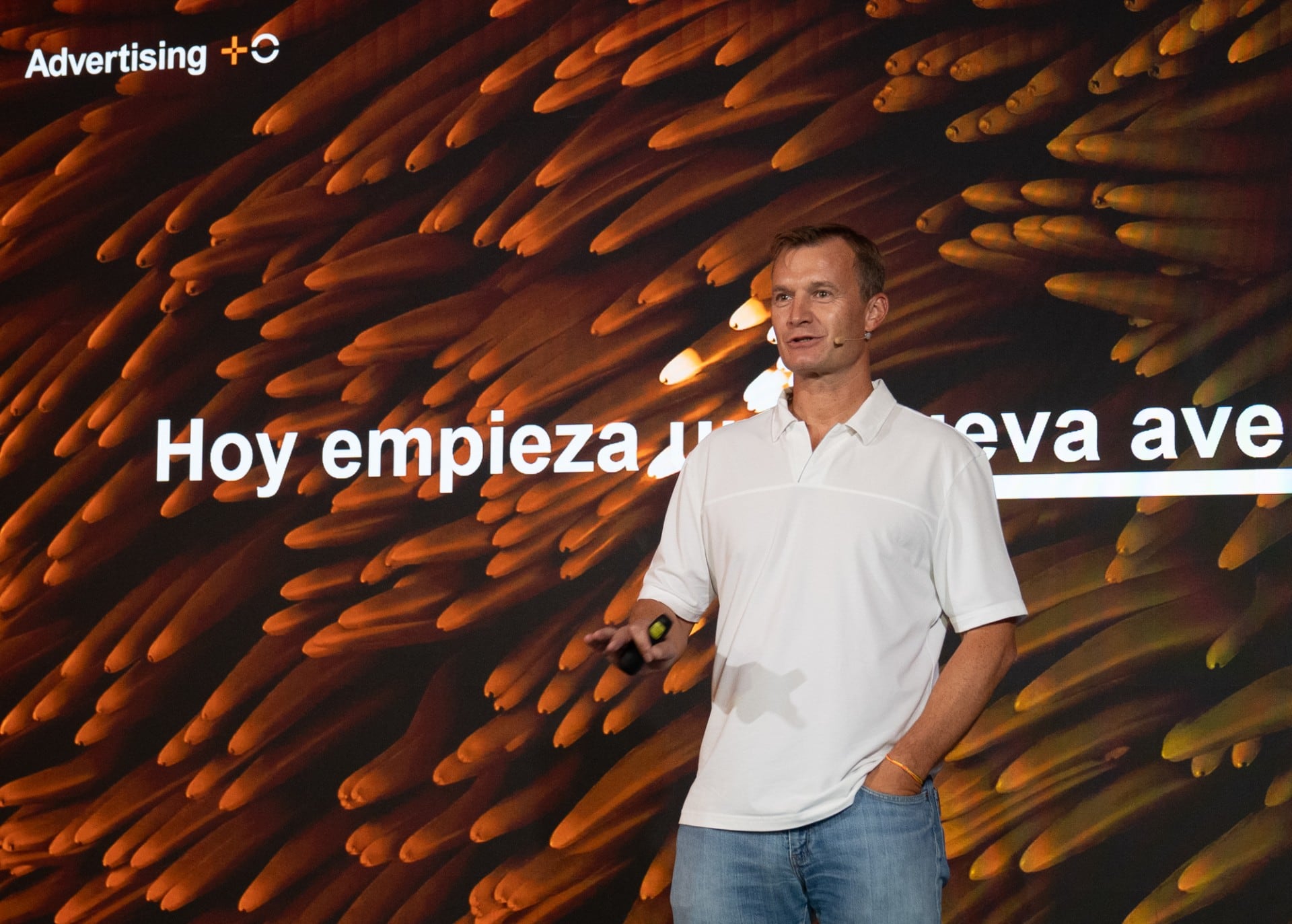 Meinrad Spenger, consejero delegado de MasOrange, en la presentación de la nueva división Advertising.