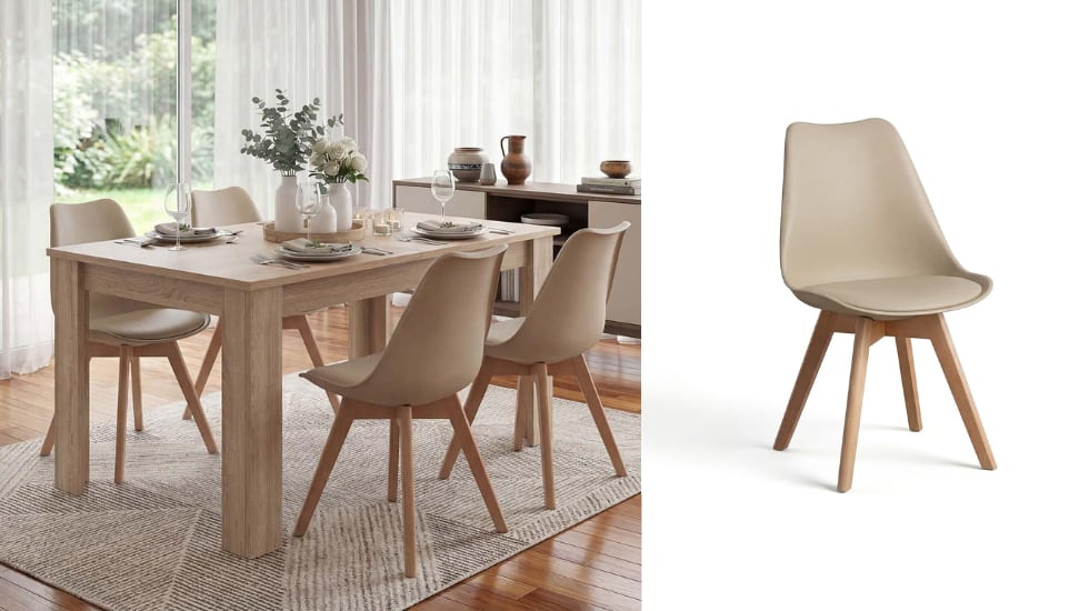 Silla nórdica con acabado en madera de Duehome.