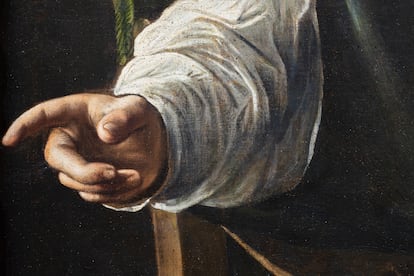 Detalle del 'Retrato de Maffeo Barberini', cuadro de Caravaggio nunca expuesto hasta ahora al público.