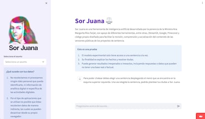 Una captura de pantalla de la app 'Sor Juana'.