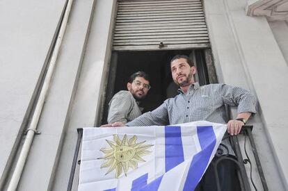 Two of the former Guantánamo detainees in Montevideo.