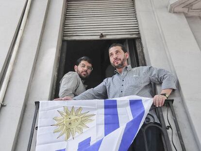 Two of the former Guantánamo detainees in Montevideo.