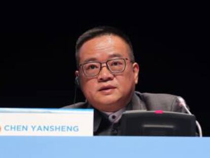 Chen Yansheng, en la Junta General de Accionistas del Espanyol. 