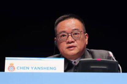 Chen Yansheng, en la Junta General de Accionistas del Espanyol.