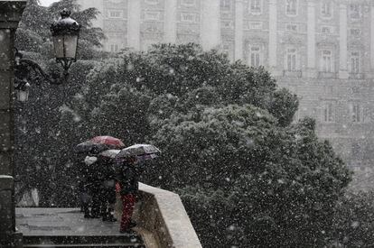 Nevada en la plaza de Oriente, el 5 de febrero de 2018.