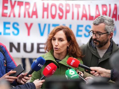 La líder de Más Madrid, Mónica García, junto al diputado Javier Padilla.