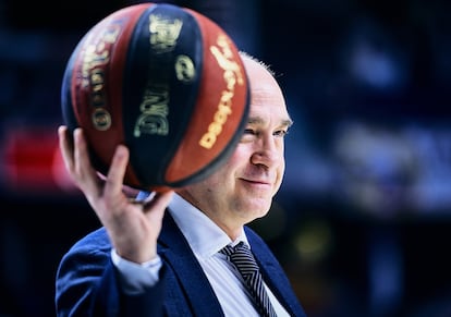 Pablo Laso, en un partido de la Liga ACB con el Madrid en el WiZink Center. Sonia Cañada (Getty)