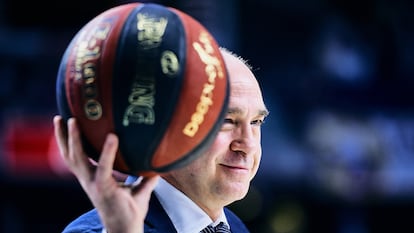 Pablo Laso, en un partido de la Liga ACB con el Madrid en el WiZink Center. Sonia Cañada (Getty)