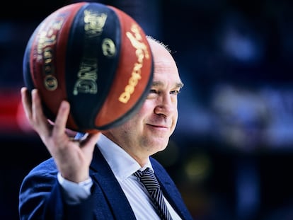 Pablo Laso, en un partido de la Liga ACB con el Madrid en el WiZink Center. Sonia Cañada (Getty)