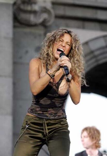 Shakira, durante una actuación en Madrid.