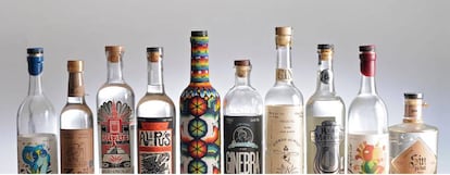 Repertorio de mezcales del restaurante Punto MX en Madrid.