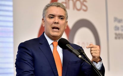 El presidente de Colombia, Iván Duque, durante un acto esta semana. 