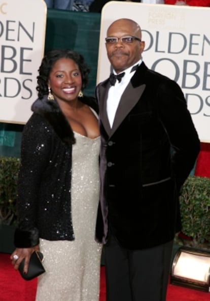 Jackson y su mujer, LaTonya Richardson, en una ceremonia de los Globos de Oro. Llevan casados 35 años.