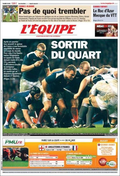 Portada del diario francés L'Equipe.