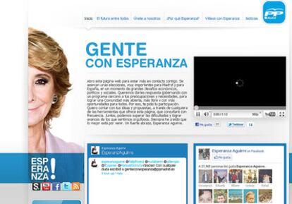 Aspecto de la <i>home</i> de la nueva web de Aguirre.