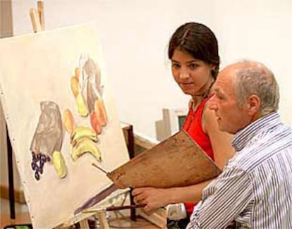 Antonio López, en el curso que ha dirigido esta semana en El Escorial.