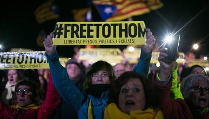 Protesta a Lledoners pels poítics presos.