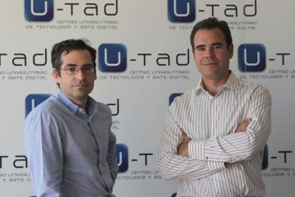 Los hermanos Ignacio y Javier Pérez Dolset, en la sede madrileña de U-tad, la universidad de creación digital que acaban de fundar.