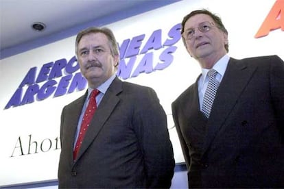 Antonio Mata, presidente de Aerolíneas (izq), junto a Luis Conrado, presidente de Marsans Argentina.