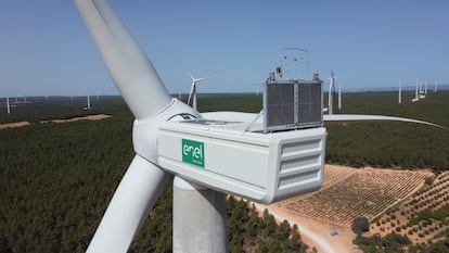 Vista aérea de la planta eólica de Campillo (Guadalajara).