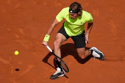 Stefanos Tsitsipas durante el partido contra Sebastian Korda