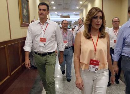 Sánchez y Díaz, en julio pasado en Madrid.