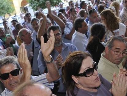 Protestas de sindicalistas contra la juez Mercedes Alaya.