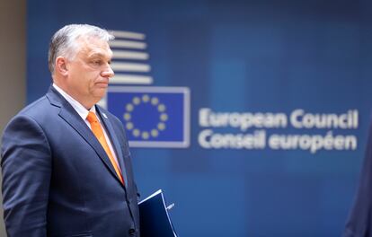 El primer ministro de Hungría, Viktor Orbán, en Bruselas el 24 de marzo.