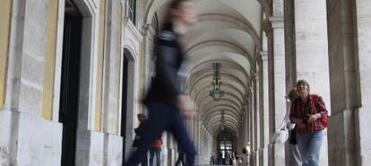 Pra&ccedil;a do Com&eacute;rcio, en Lisboa, sede del Ministerio de Finanzas portugu&eacute;s.