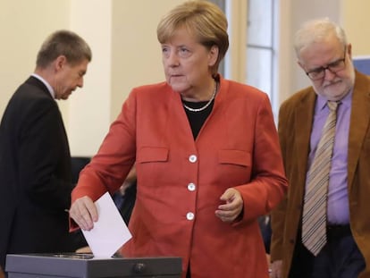 A chanceler da Alemanha reeleita, Angela Merkel.