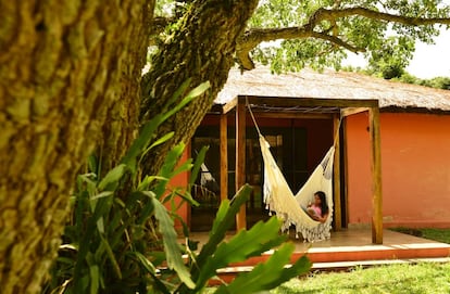 Posada guaraní acondicionada como alojamiento turístico.