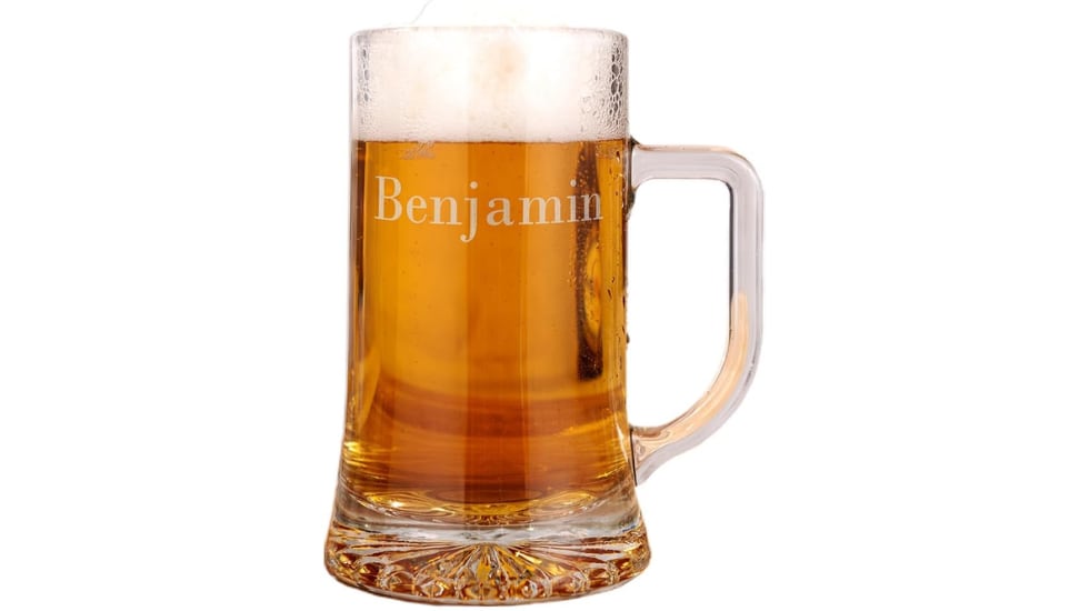 Jarra de cerveza personalizada.