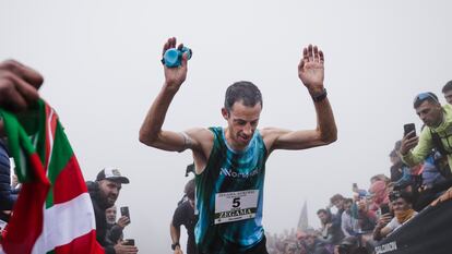 Kilian Jornet en un momento de la Zegama-Aizkorri.