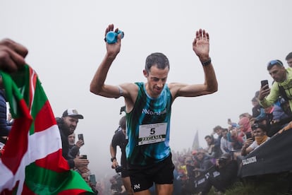 Kilian Jornet en un momento de la Zegama-Aizkorri.