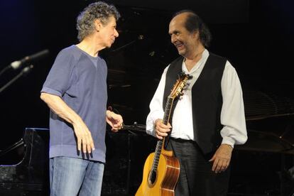 Chick Corea, a la izquierda, y paco de Lucía en el jazz de Vitoria.