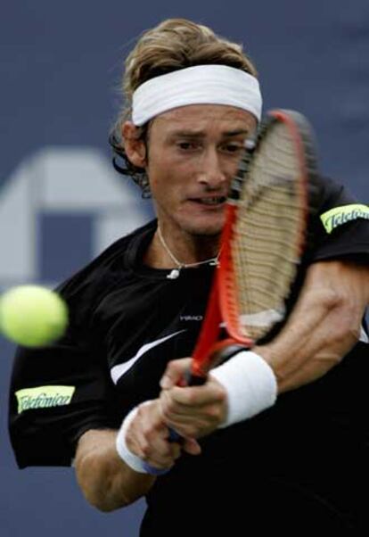 Juan Carlos Ferrero, en su choque contra Clément.